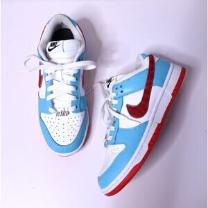 NIKE Dunk Low Unlocked by You Custom Red White Blue Low Cut Casual Men's 7
